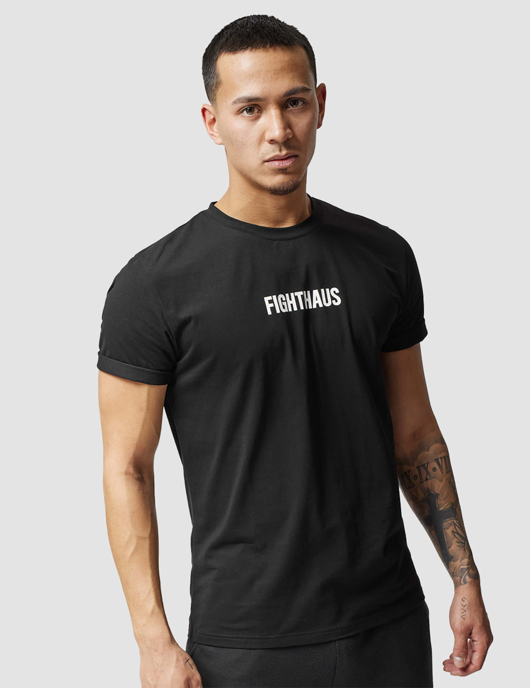 Premium Logo and | FIGHTHAUS T-Shirt - – Fighthaus Black Tops Fighter Core MMA