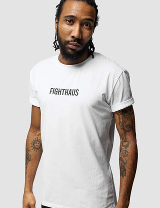 Fighthaus White Core Logo Tee MMA and Boxing Training Shirt Front 2